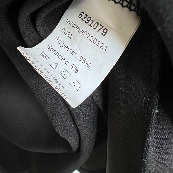 Plus Notch Neck Dobby Mesh Lantern Sleeve Belted dress - Picture 3 of 6